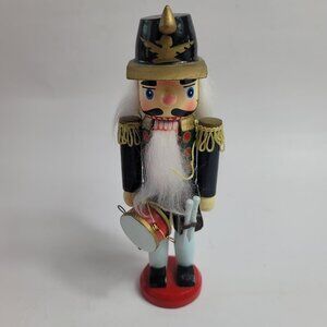 Vintage Santa's Workbench Nutcracker Toy Soldier in Uniform with Drums